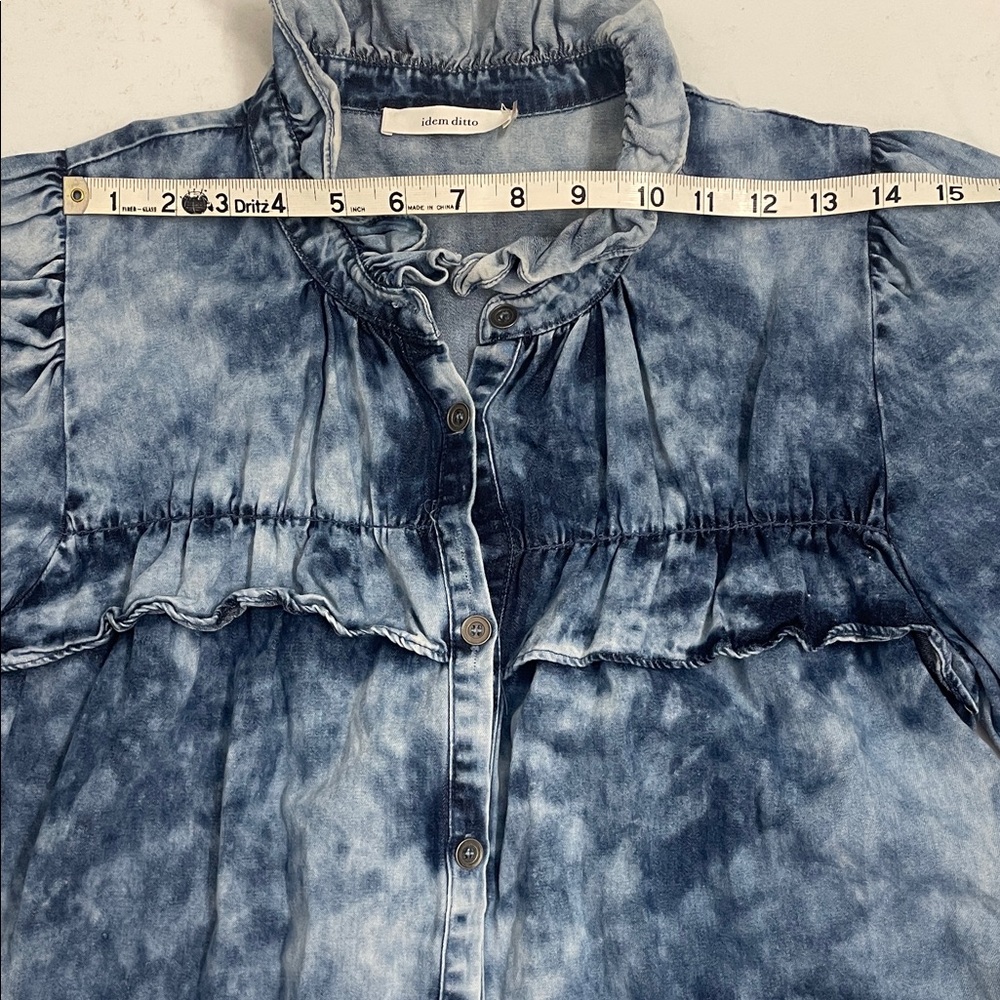 Women's Blue Button Down Shirt - Picture 12 of 12